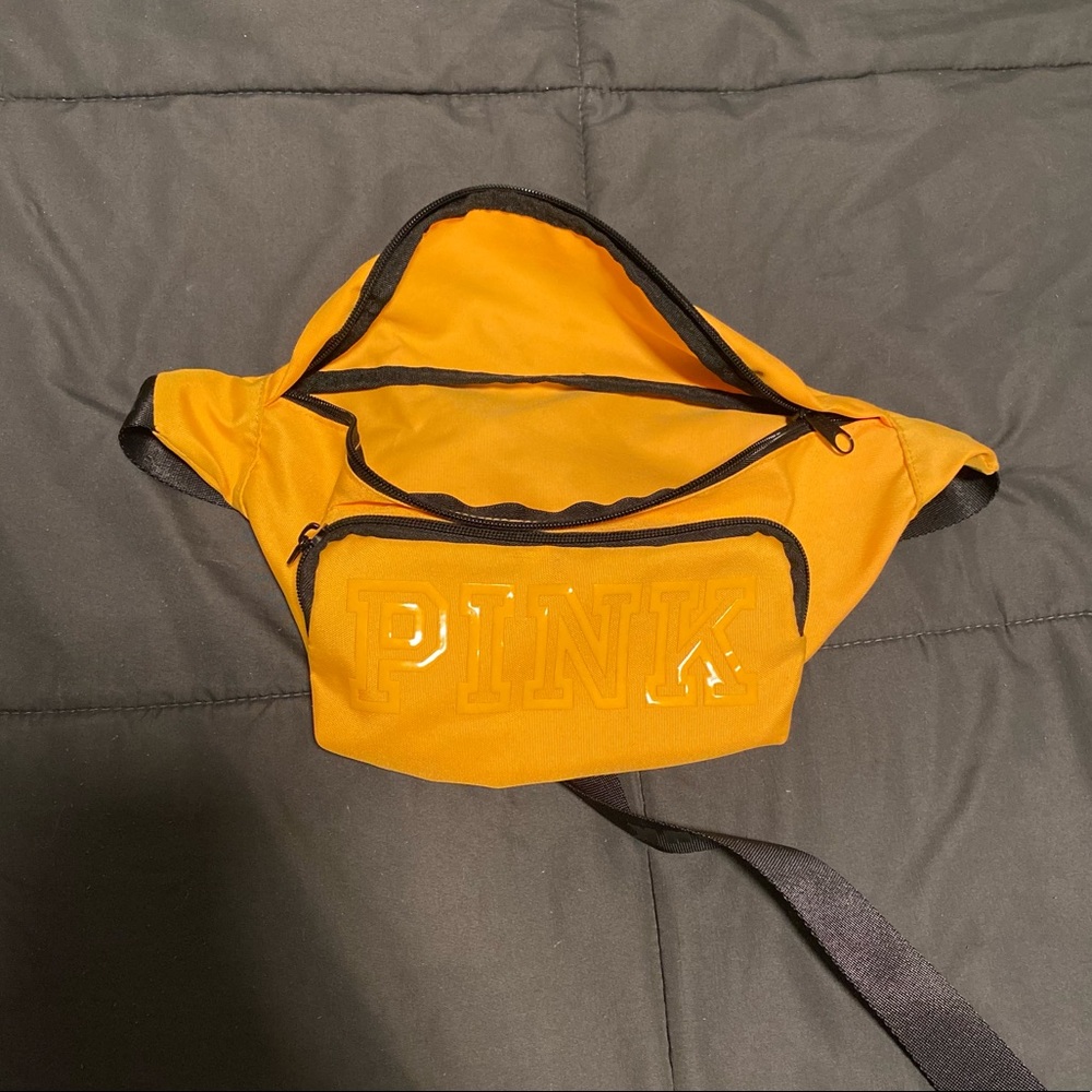 Large Victoria secret PINK yellow fanny pack